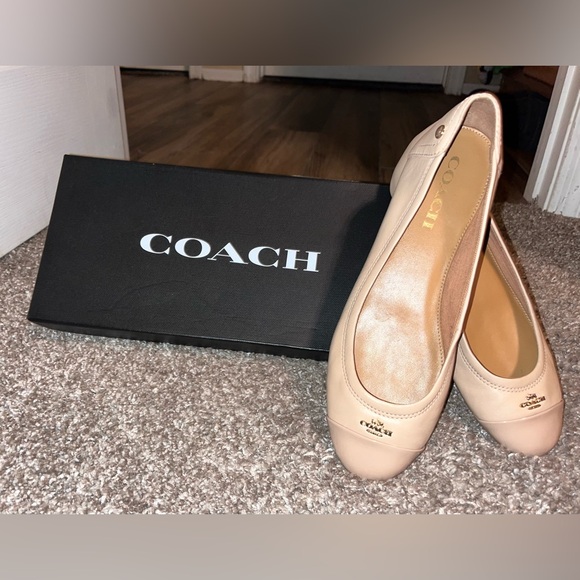 COACH CAP TOE NUDE BALLET FLATS - Picture 4 of 7
